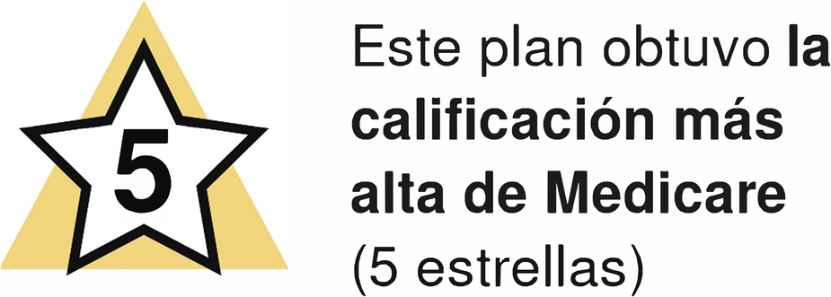 Este plan obtuvo la calificación más alta de Medicare (5 estrellas)