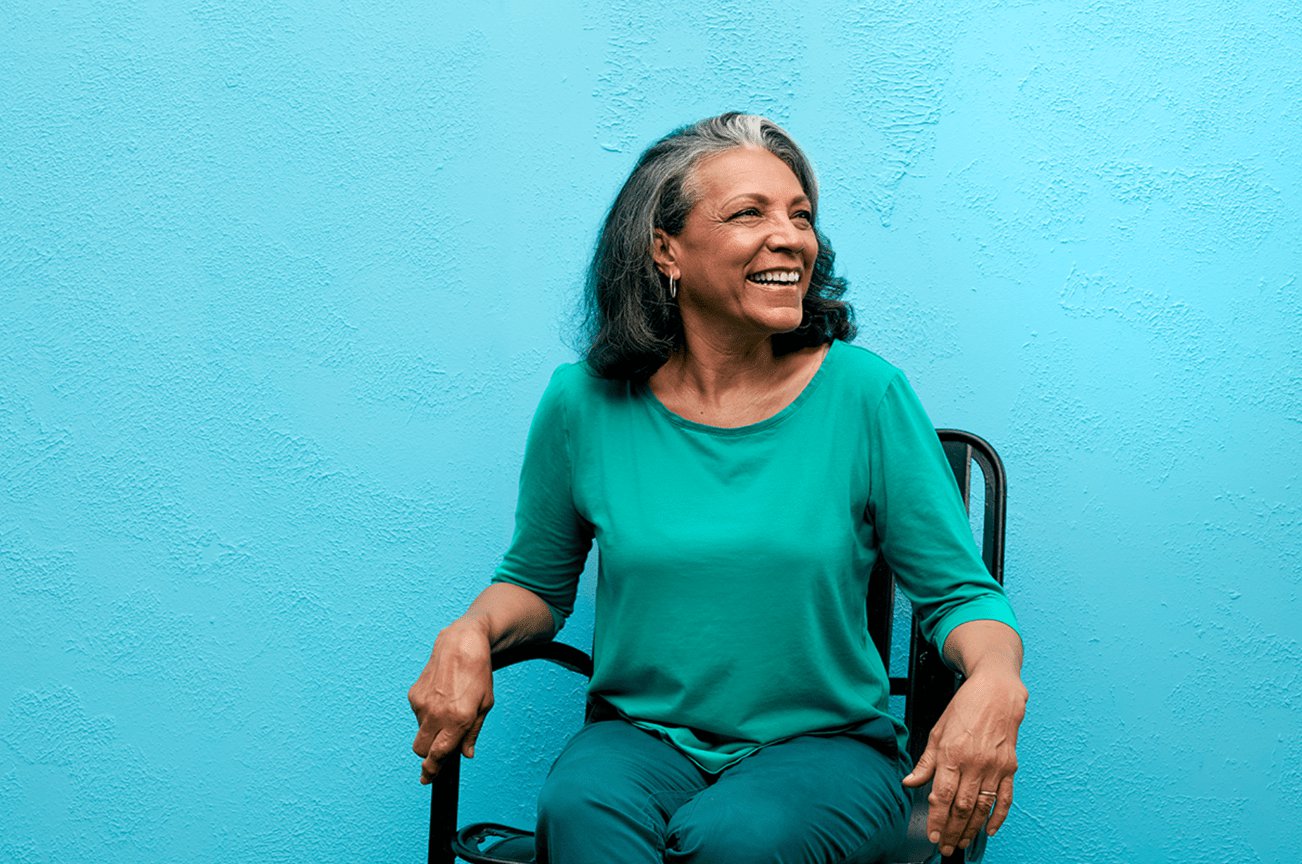 Woman sitting in a chair