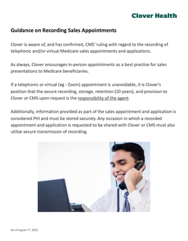 Guidance on Recording Sales Appointments